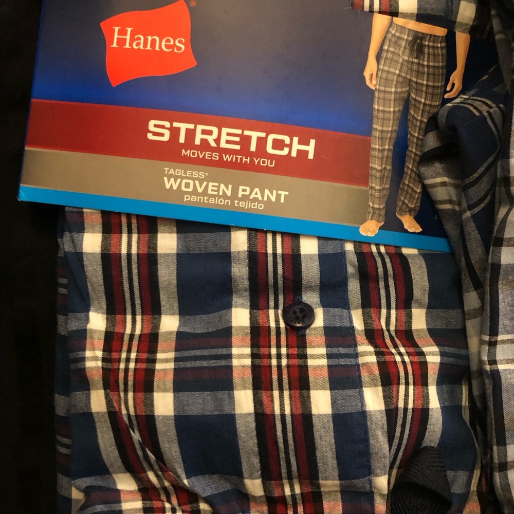 2fer! 2 Pair Hanes Men's Tag Free Comfort Flex Plaid Pajama Lounge Pants, NWT - Picture 5 of 11